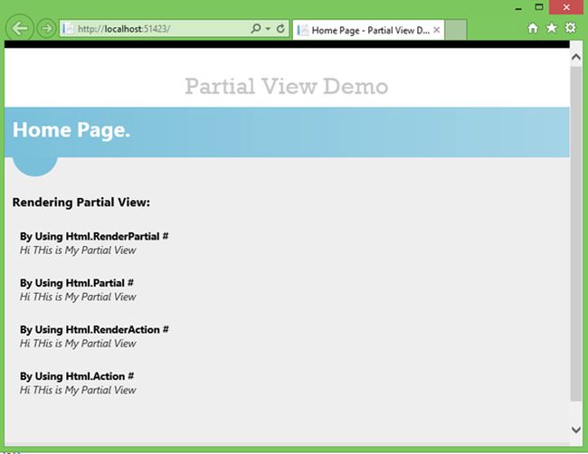 Partial View demo